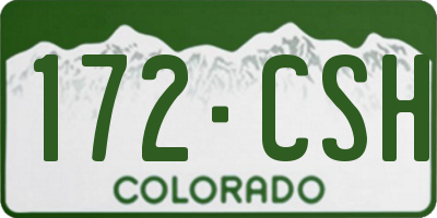 CO license plate 172CSH