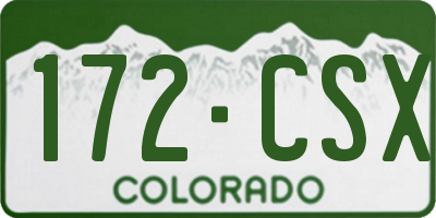 CO license plate 172CSX