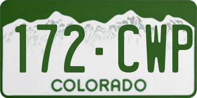 CO license plate 172CWP