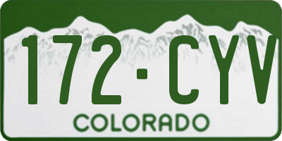 CO license plate 172CYV