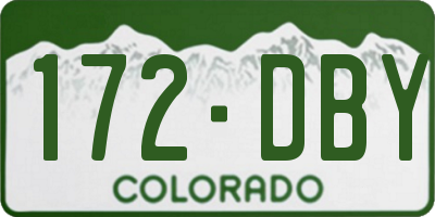 CO license plate 172DBY