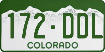 CO license plate 172DDL