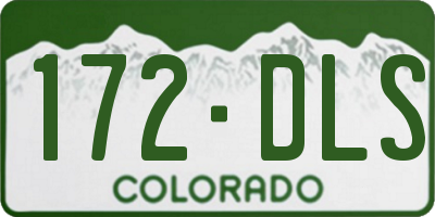 CO license plate 172DLS