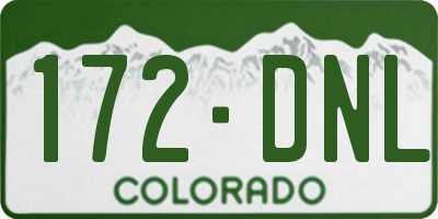 CO license plate 172DNL