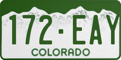 CO license plate 172EAY