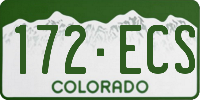 CO license plate 172ECS