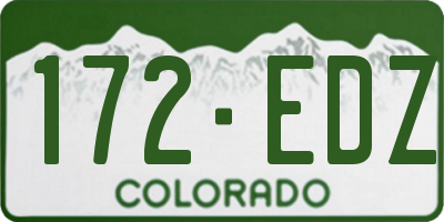 CO license plate 172EDZ