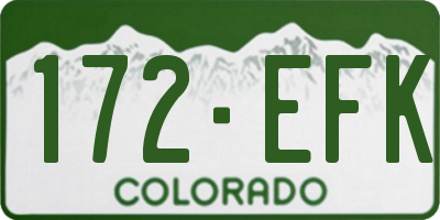 CO license plate 172EFK
