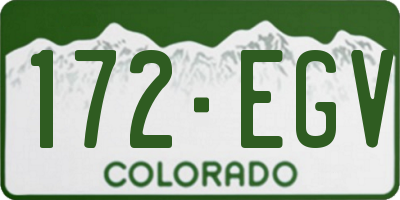 CO license plate 172EGV
