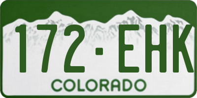 CO license plate 172EHK