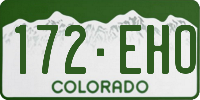 CO license plate 172EHO