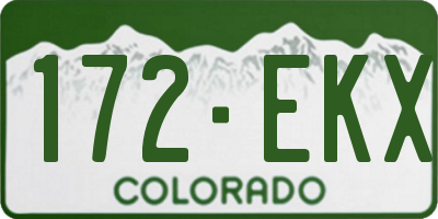 CO license plate 172EKX