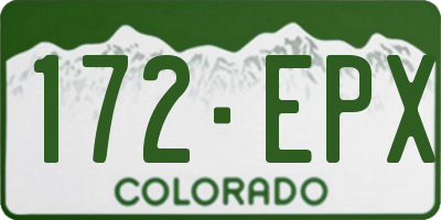 CO license plate 172EPX