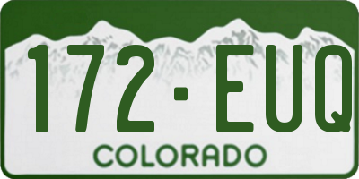CO license plate 172EUQ