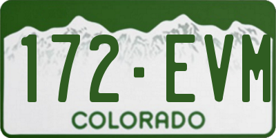 CO license plate 172EVM