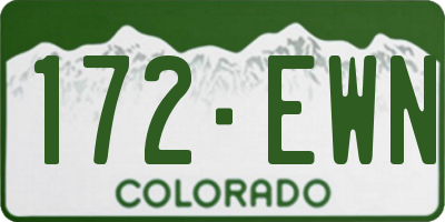 CO license plate 172EWN