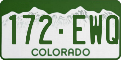 CO license plate 172EWQ