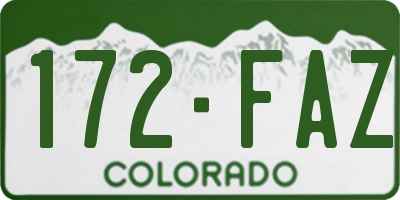 CO license plate 172FAZ