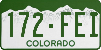 CO license plate 172FEI