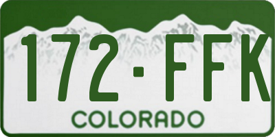 CO license plate 172FFK