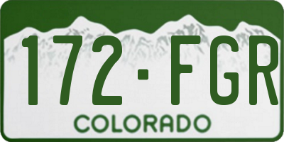 CO license plate 172FGR