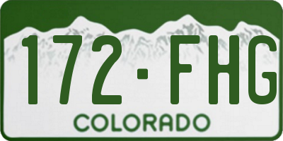 CO license plate 172FHG