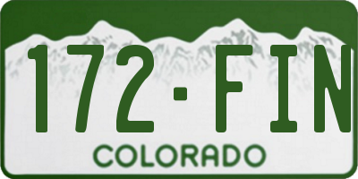 CO license plate 172FIN