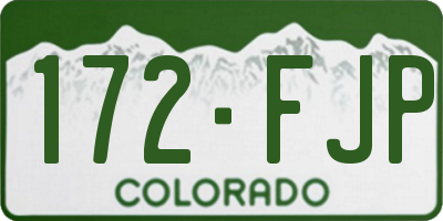 CO license plate 172FJP