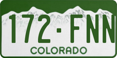 CO license plate 172FNN