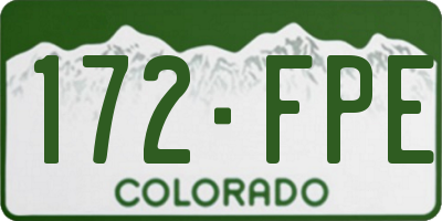CO license plate 172FPE