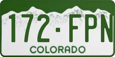 CO license plate 172FPN