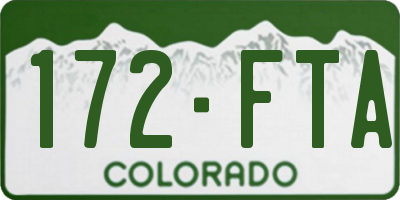 CO license plate 172FTA