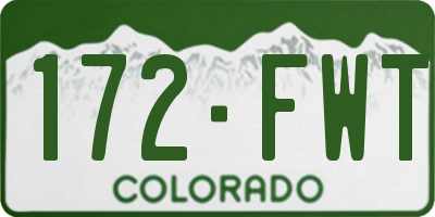 CO license plate 172FWT