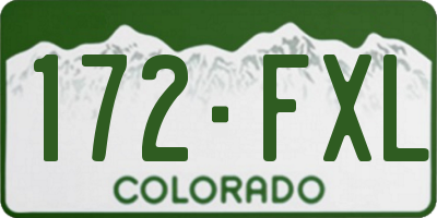 CO license plate 172FXL