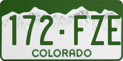 CO license plate 172FZE