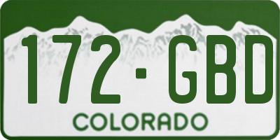 CO license plate 172GBD