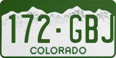CO license plate 172GBJ