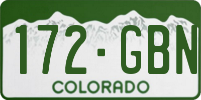 CO license plate 172GBN