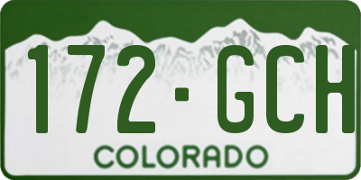 CO license plate 172GCH