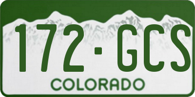 CO license plate 172GCS
