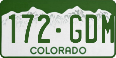 CO license plate 172GDM
