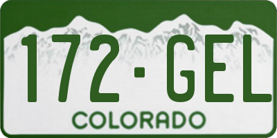 CO license plate 172GEL