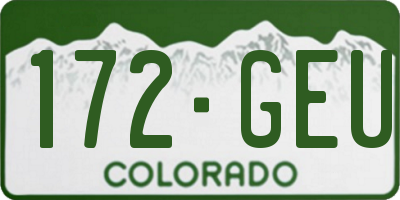 CO license plate 172GEU