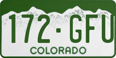 CO license plate 172GFU