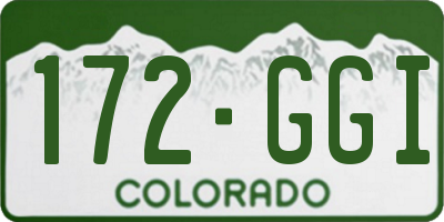 CO license plate 172GGI