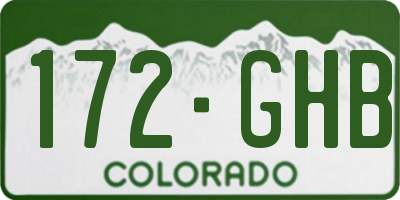 CO license plate 172GHB