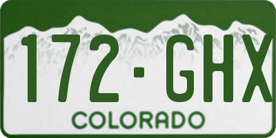 CO license plate 172GHX