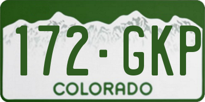 CO license plate 172GKP