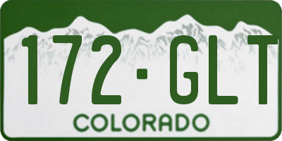 CO license plate 172GLT