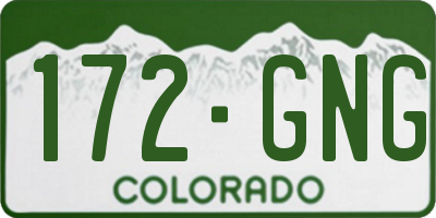 CO license plate 172GNG